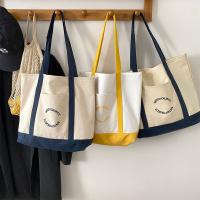 拼接手提袋麻布袋子帆布包購(gòu)物袋學(xué)生單肩帆布DIY定制印logo